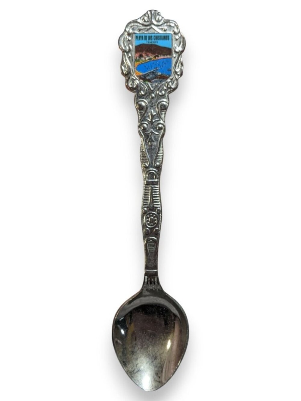 Vintage Travel Silver Tone Playa De Los Cristianos Tenerife Souvenir Spoon 5 Inc